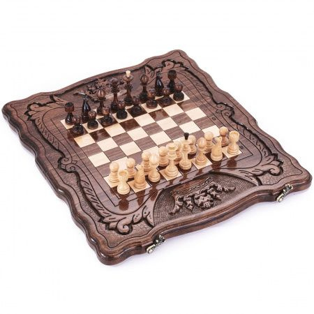 Шахматы + нарды резные "Корона" 40, Harutyunyan #1