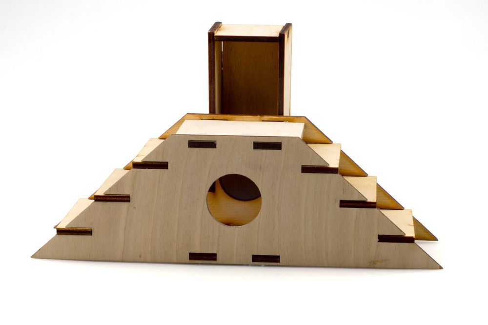 ВАКА Домик для грызунов деревянный, "Эстакада с лифтом", 12х22х12 см  #1