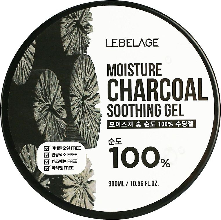 Lebelage Гель многофункциональный с древесным углем Moisture Charcoal 100% Soothing Gel, 300 мл  #1