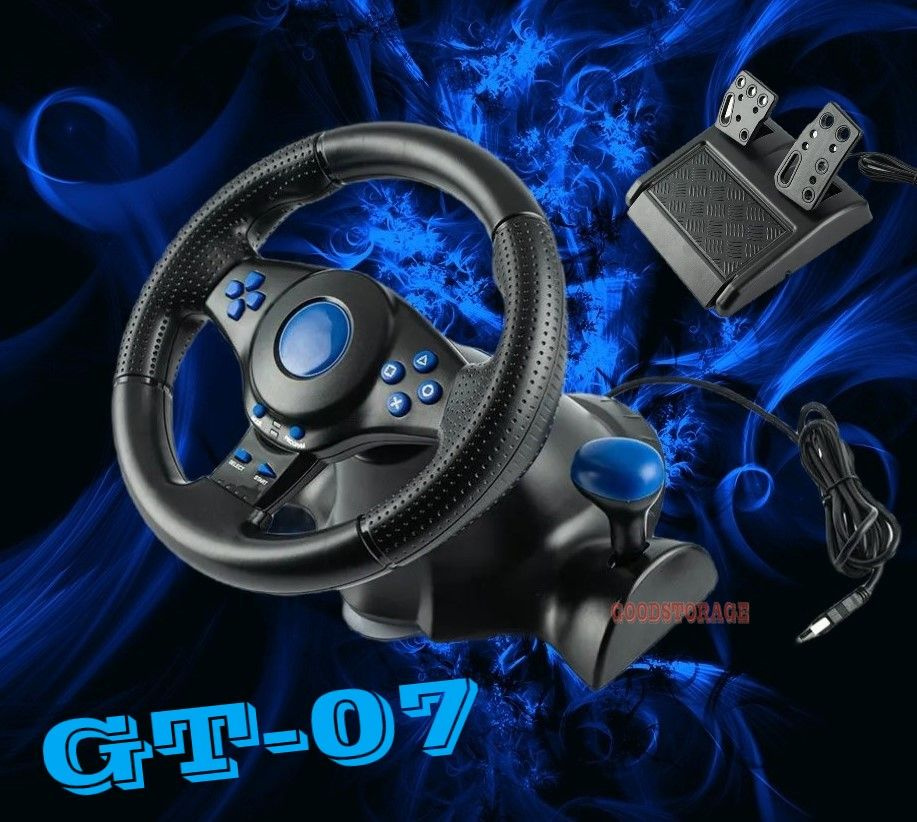 Игровой руль с педалями GT-V7 для ПК, PS3, PS4, XBox 360, NS #1