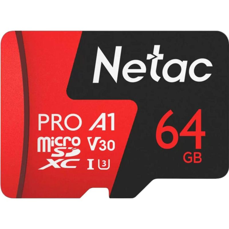 Карта памяти Netac MicroSD card P500 Extreme Pro 64GB, retail version w/SD #1
