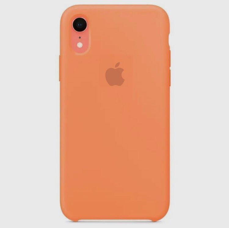 Силиконовый чехол Soft Touch на iPhone (Айфон) XR (с логотипом), оранжевый  #1