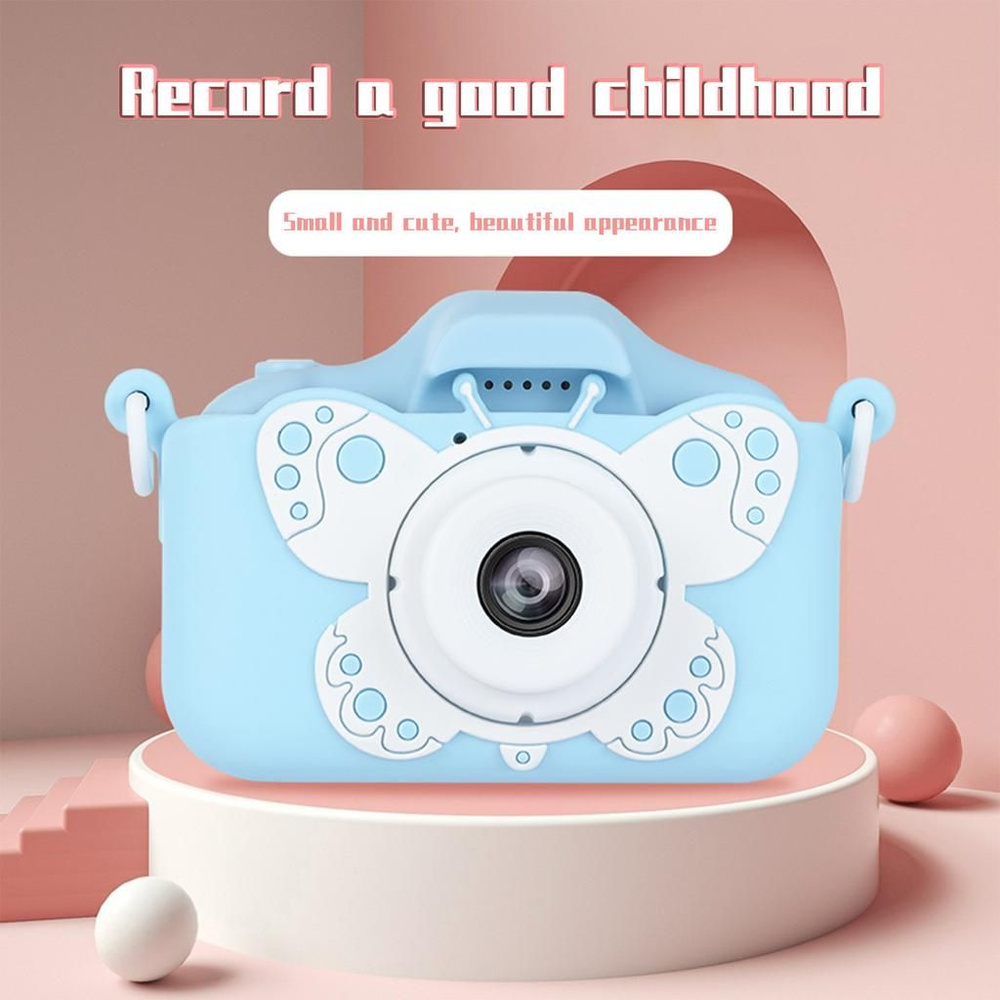 Детский цифровой фотоаппарат "Бабочка", голубой #1