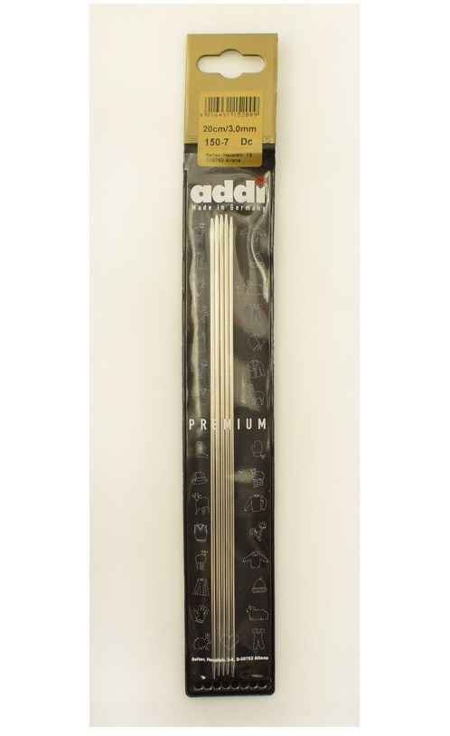 Спицы чулочные №3-20см Addi, для вязания, сталь, 5 шт в блистере  #1