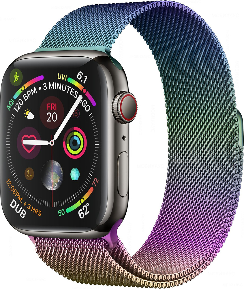 Миланская петля ремешок на Apple Watch в корпусах 42-44-45 mm (любой версии), цвет Мультицвет (хамелеон), #1