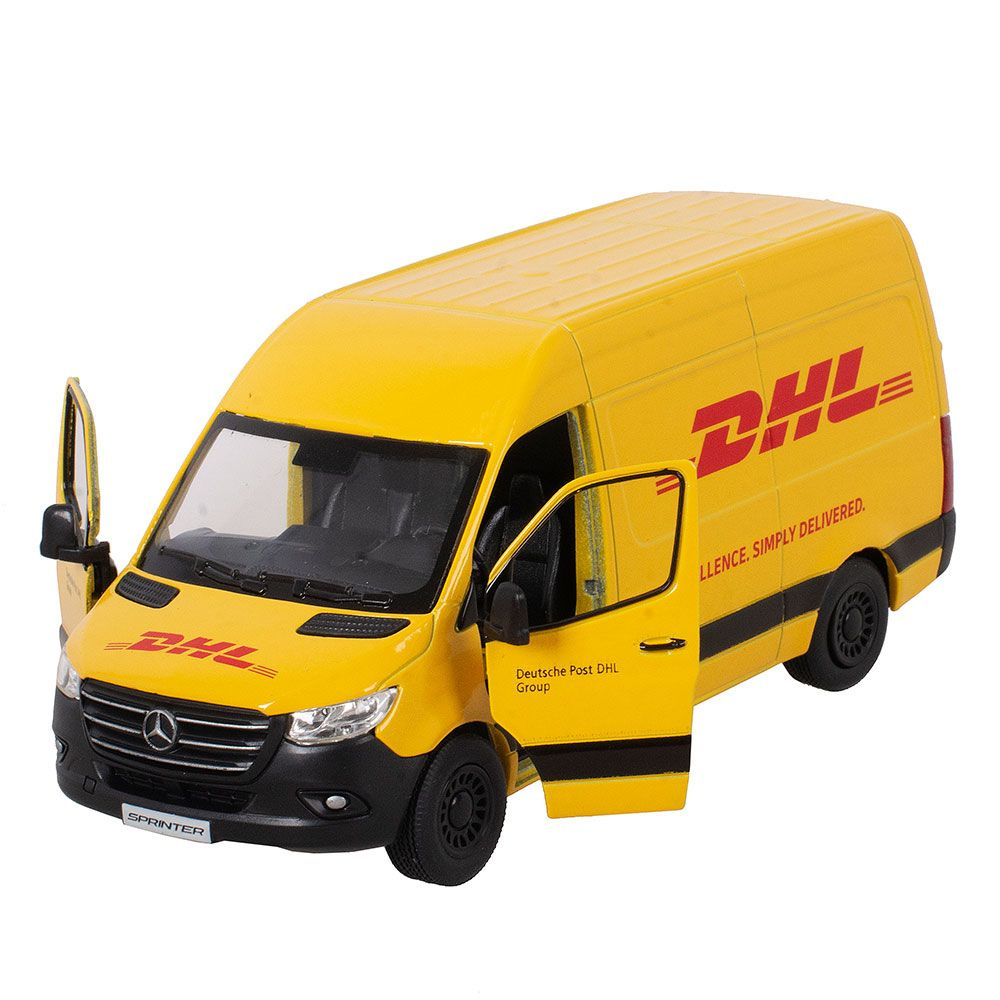 Машинка металлическая инерционная Mercedes-Benz Sprinter DHL Edition KT5429D 1:48 KINSMART  #1