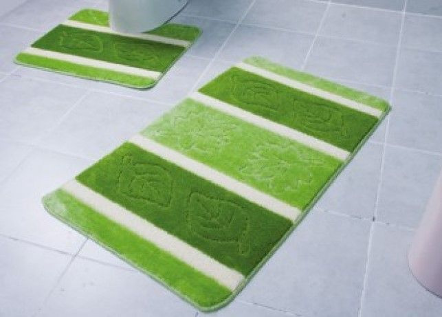 Набор ковриков для ванной комнаты и туалета "ZALEL SILVER" 60*100; 50*60см 2 предмета GREEN ,зеленый #1