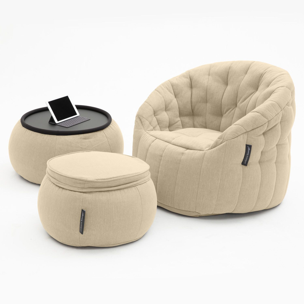 Комплект мягкой мебели для отдыха aLounge - Contempo Package - Eco Weave (шенилл, бежевый) - бескаркасное #1