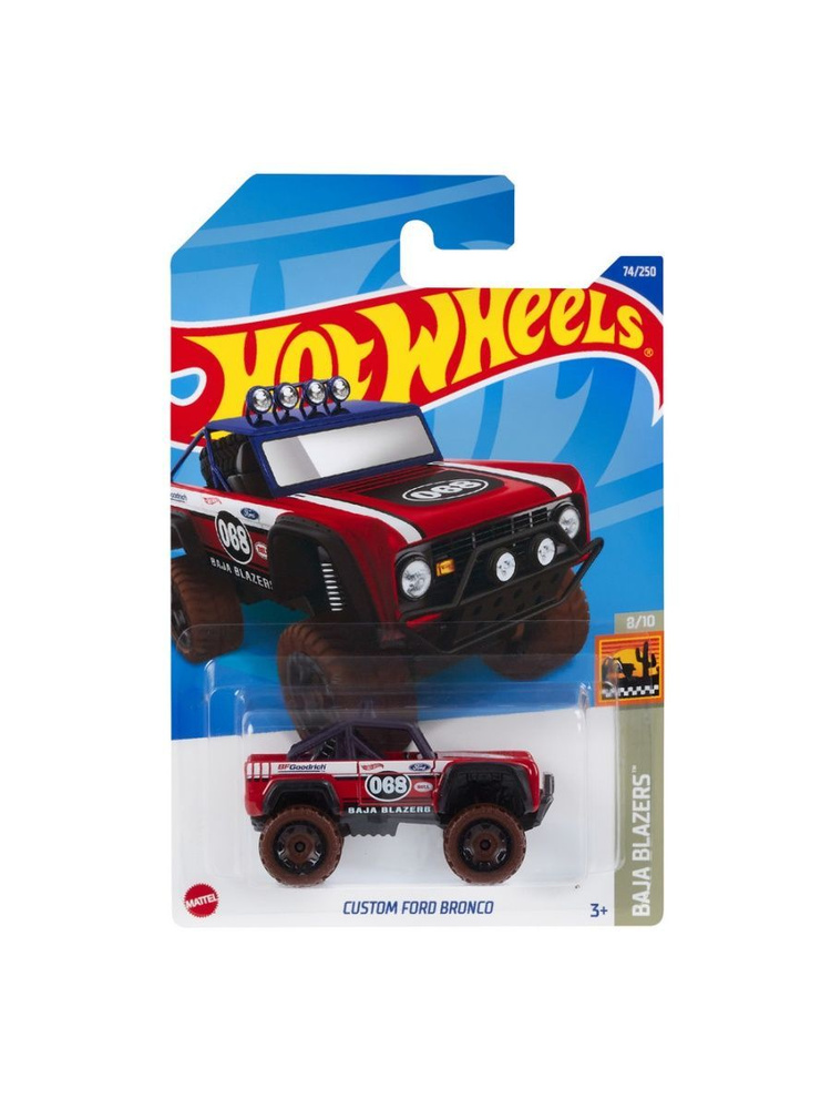 HCV15 Машинка металлическая игрушка Hot Wheels коллекционная модель CUSTOM FORD BRONCO красный  #1