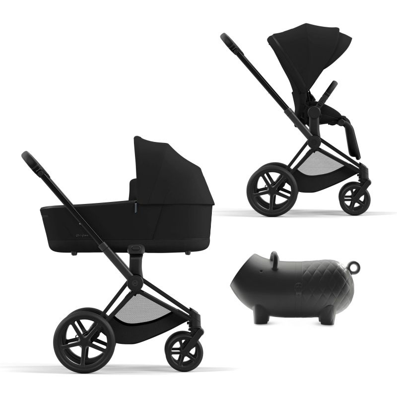 Cybex Priam IV Коляска 2 в 1, Matt Black/Black + Свинка HausSchwein Cybex by Marcel Wanders  #1