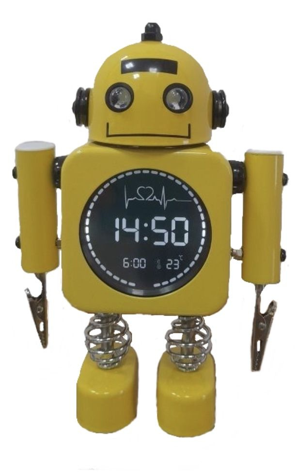 Часы-будильник Stella clock 2754YL-LED Робот отличный компаньон для Вашего ребенка с электронным термометром; #1