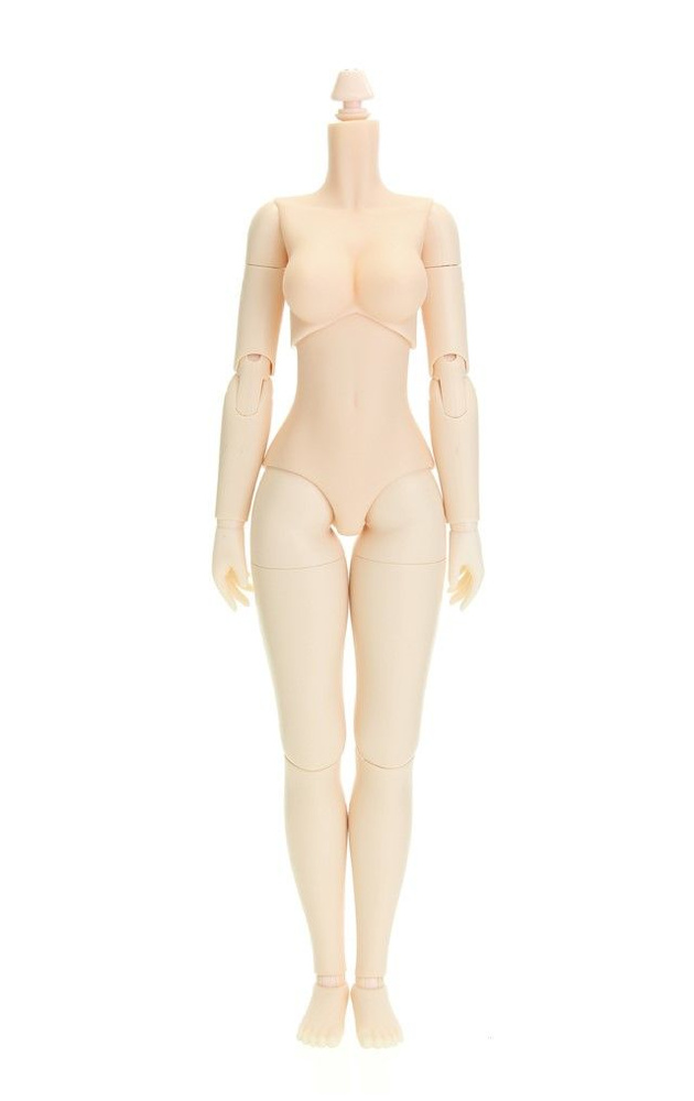 Шарнирное тело для куклы 26 см Obitsu Body (Matte Skin type) Bust size L (белое, прорезиненное, грудь #1