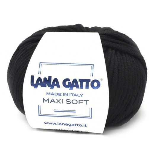 Пряжа Lana Gatto Maxi Soft 10008 Чёрный 2 мотка (Лана Гатто Макси Софт 10008)  #1