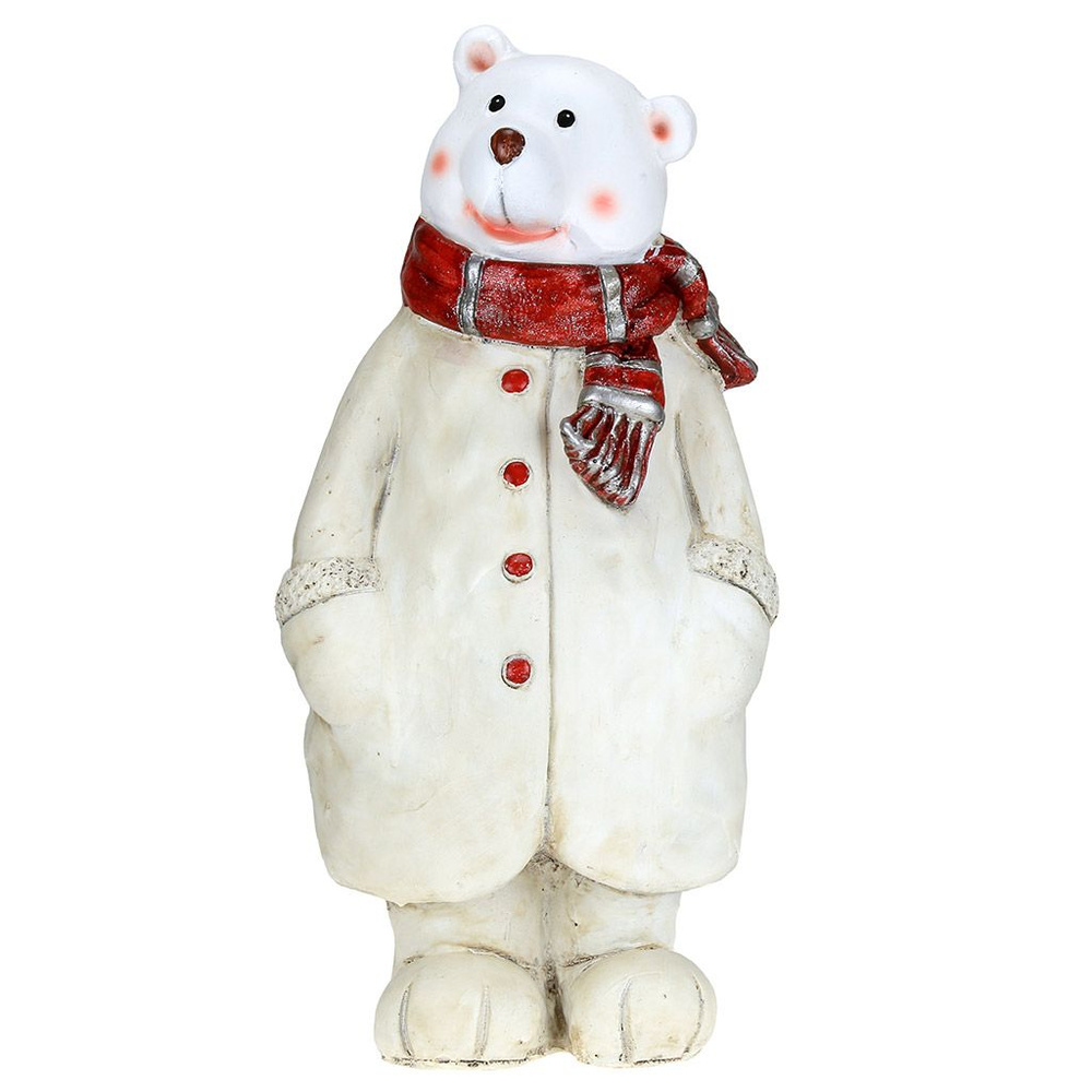 Скульптура-фигура для сада из полистоуна "Медведь в шарфе" 25х49см (Россия)  #1