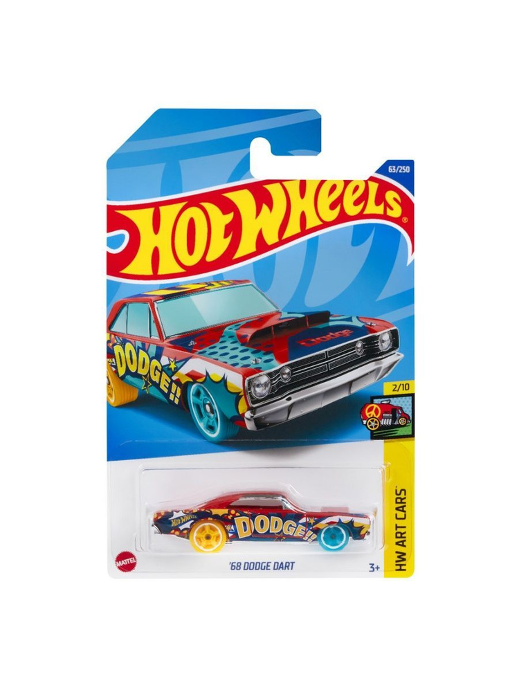 HCW96 Машинка металлическая игрушка Hot Wheels коллекционная модель 68 DODGE DART красный  #1