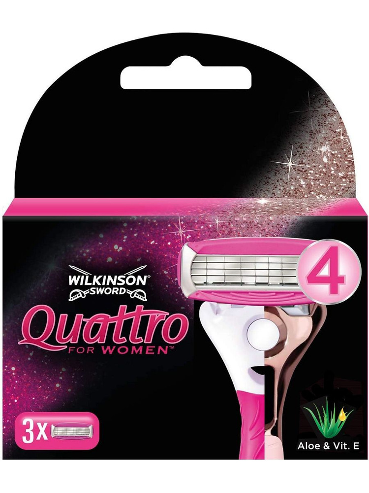 Wilkinson Сменные женские кассеты для бритья Quattro Rosegold, 3 шт. #1