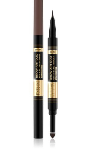 Eveline Cosmetics BROW ART DUO Ультратонкий водостойкий маркер и пудра для бровей 2в1- 03 DARK  #1