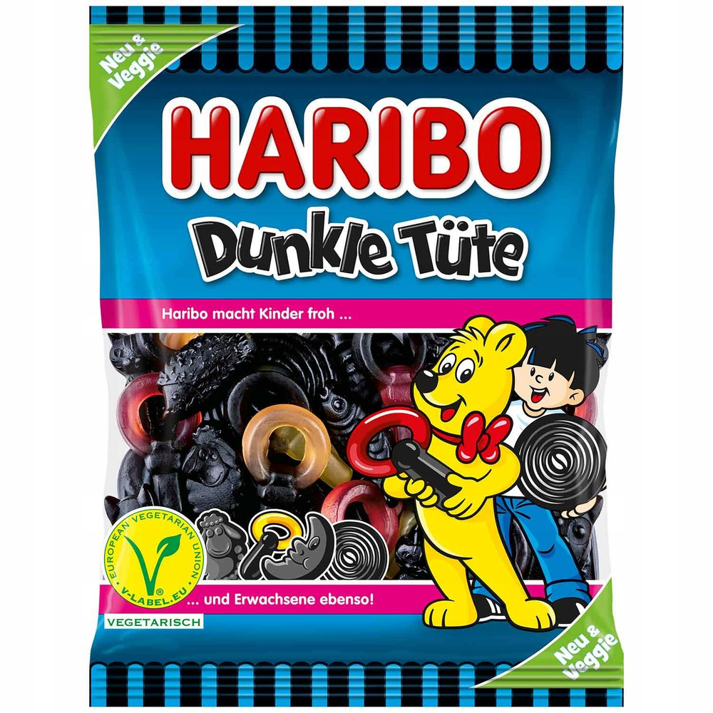 Мармелад жевательный Haribo Dunkle Tute Данкл Тют с лакрицей 175 г  #1