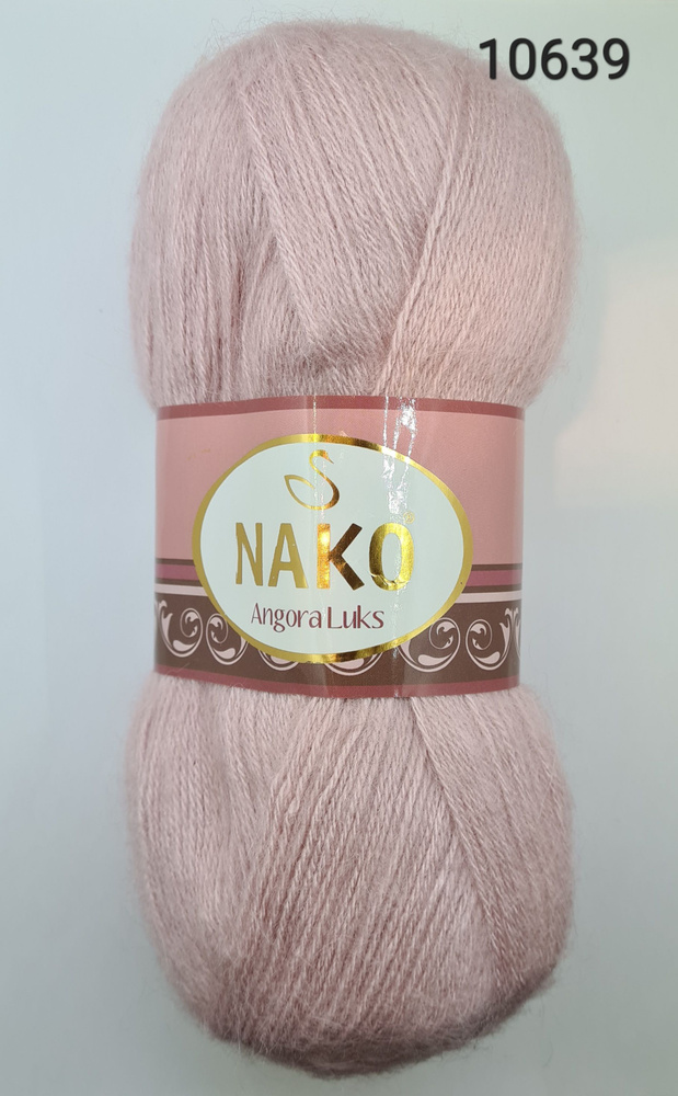 Пряжа для вязания Nako Angora Luks (Нако Ангора Люкс), цвет- 10639, Пудра - 3 шт.  #1