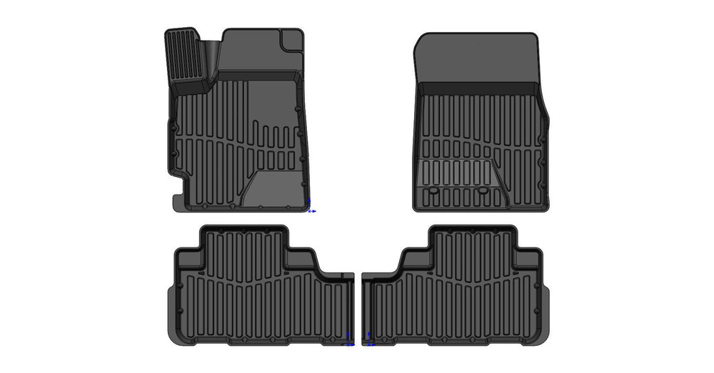 Коврики резиновые в салон 3D PREMIUM для Toyota Highlander (2010-2013) SRTK.PR.TY.HI.10G.02X72  #1