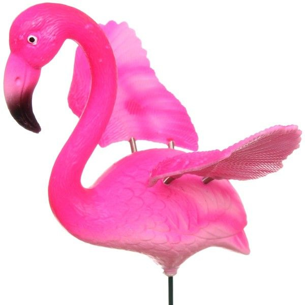 Фигура на спице для отпугивания птиц "Фламинго с расправленными крыльями" 14х40см  #1
