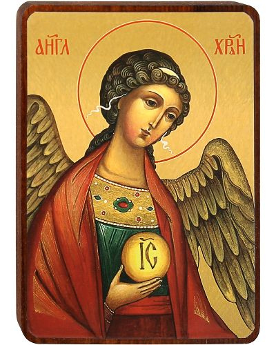 Икона на деревянной основе "Святой Ангел Хранитель" (9*7*1 см).  #1