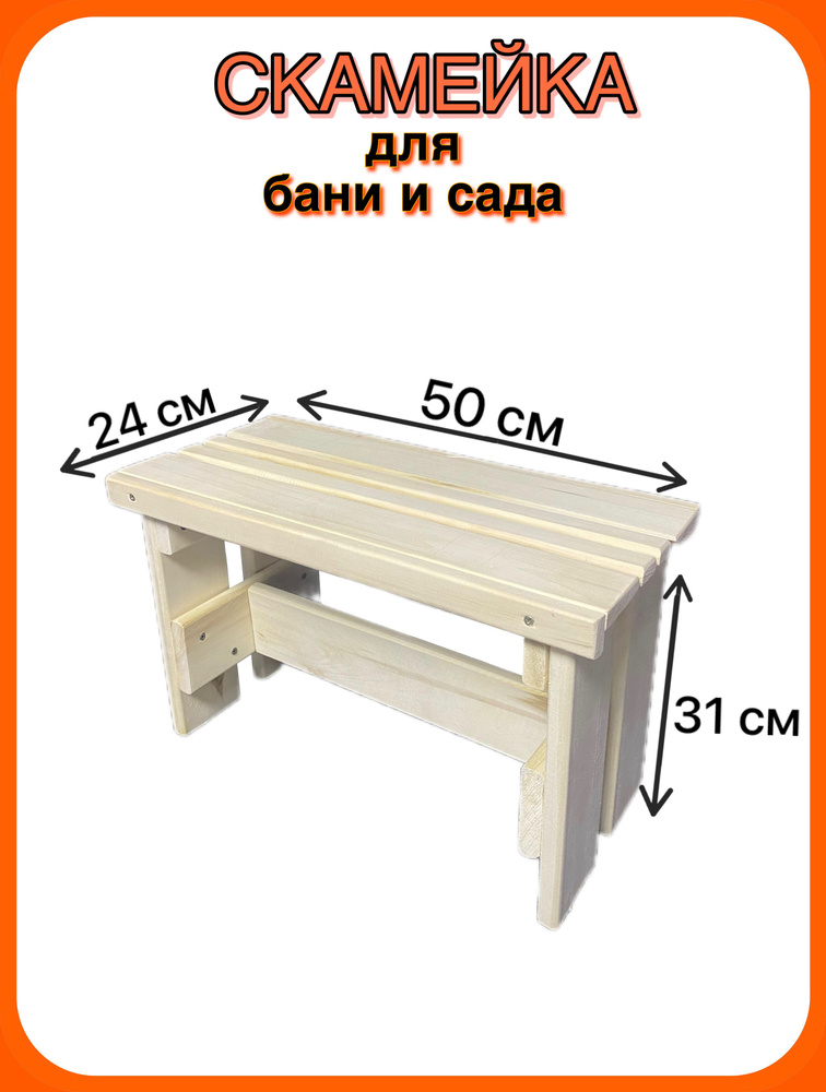 Лавка для бани продольная из липы (1,5 м)