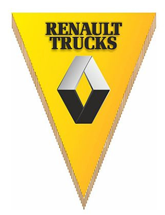 Вымпел треугольный RENAULT trucks фон желтый (260х200) цветной (уп.1шт) SKYWAY  #1