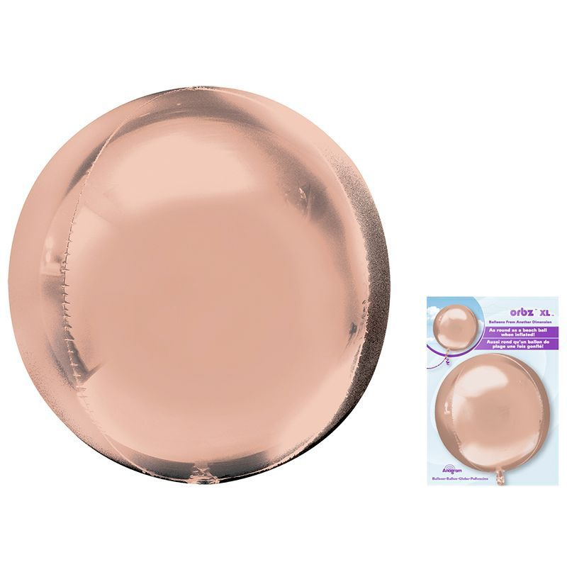 Шар Сфера 3D Роза Голд в упаковке / Rose Gold Orbz /40 см /1 шт #1