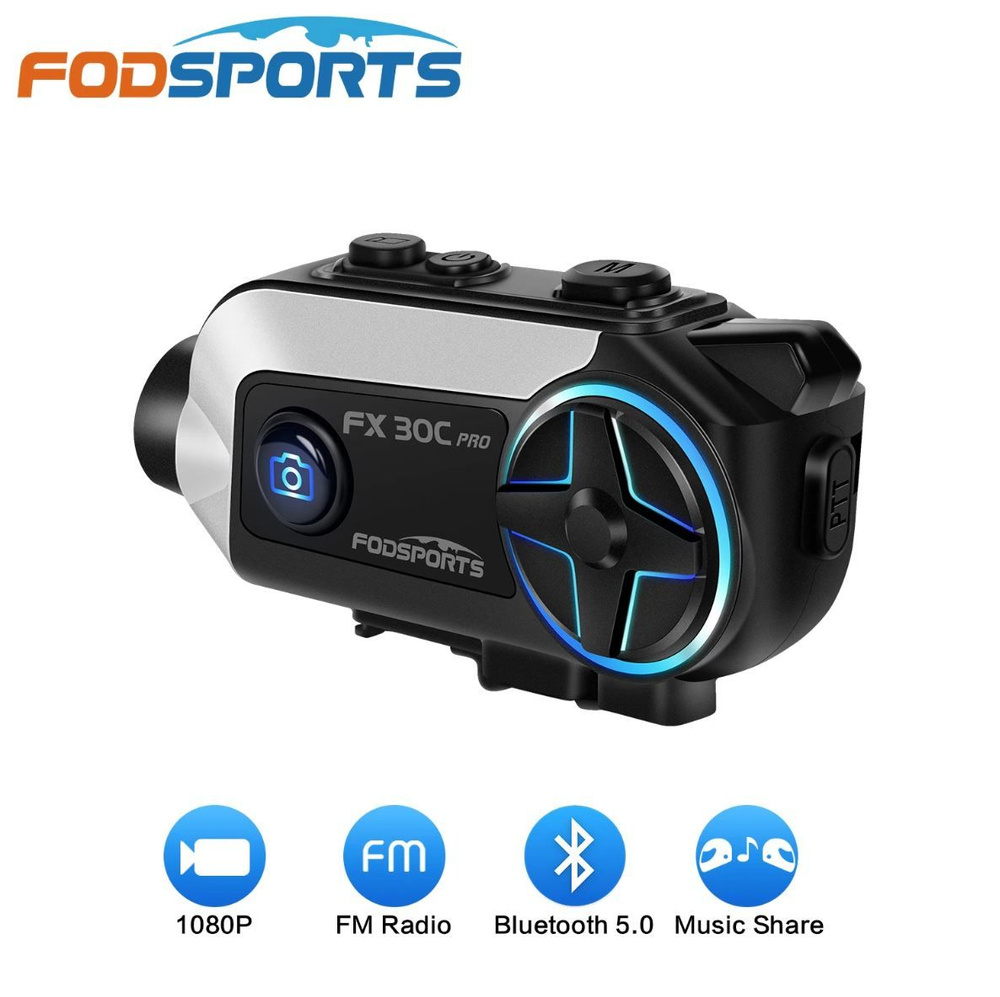 Мотогарнитура Fodsports FX30C PRO Bluetooth 5.0 с видеорегистратором #1