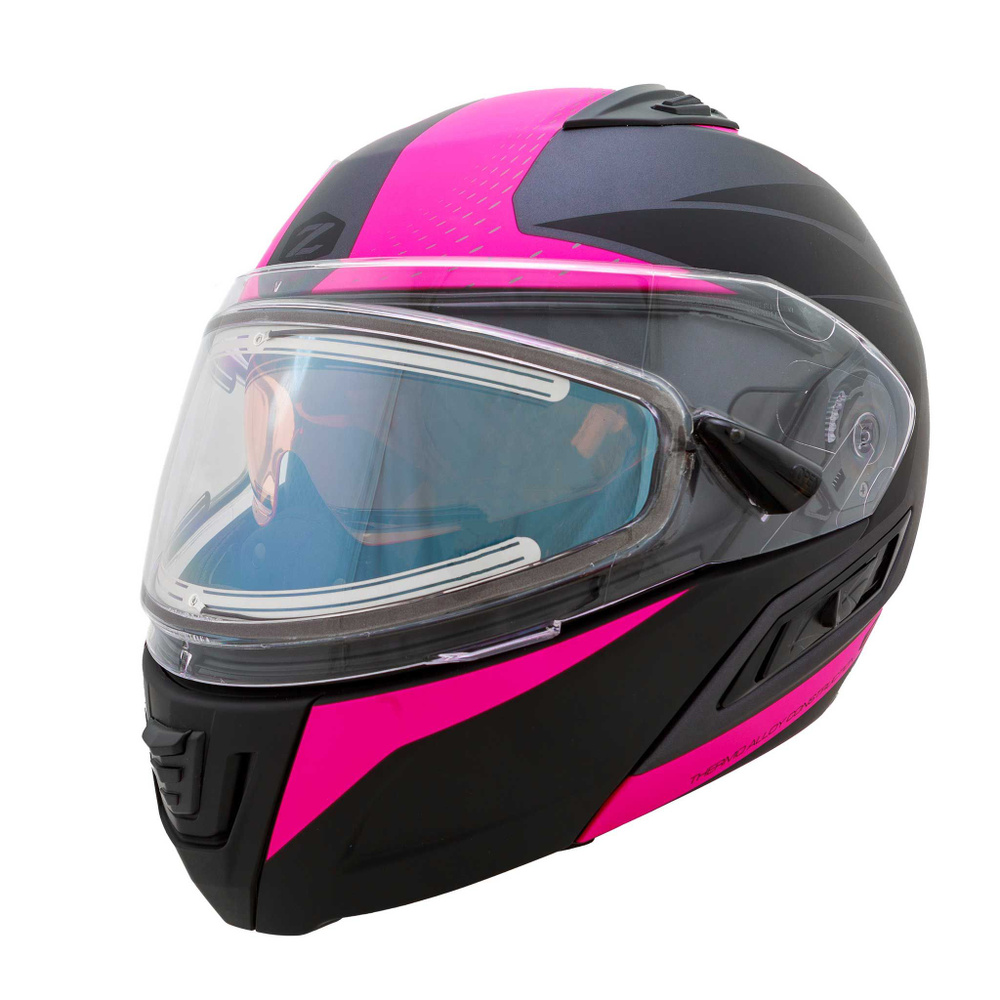 Шлем снегоходный ZOX Condor Parkway, стекло с электроподогревом, мат., розовый/черный, размер XS  #1