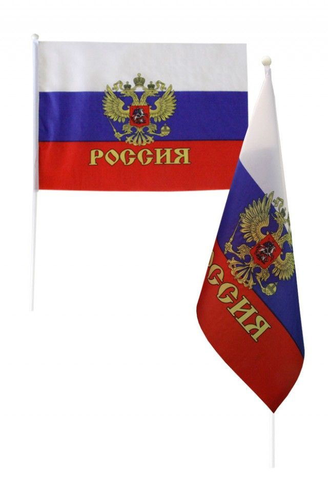 Флаг Россия с флагштоком #1