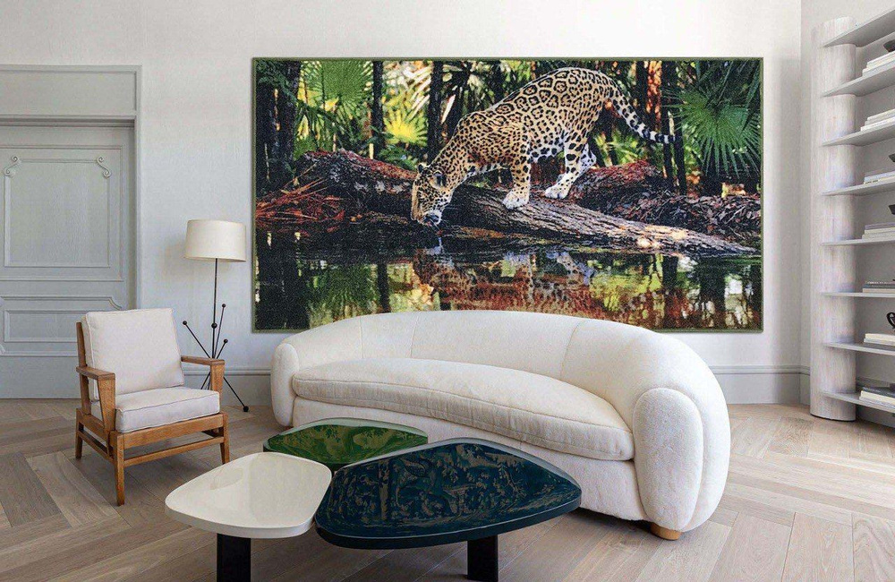 Ковер на стену, ковер-картина (джунгли/леопард), размер 0.8 х 1.5 м, Витебские ковры  #1