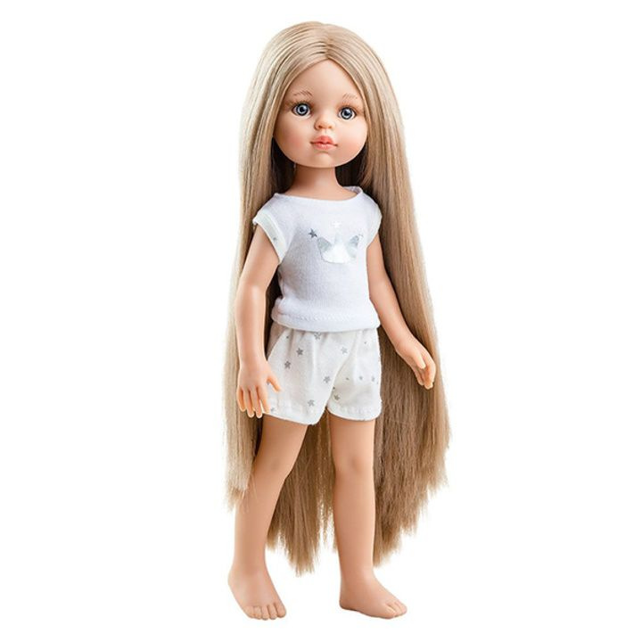 Кукла Paola Reina Карла Рапунцель в пижаме блондинка с длинными волосами 32 см  #1