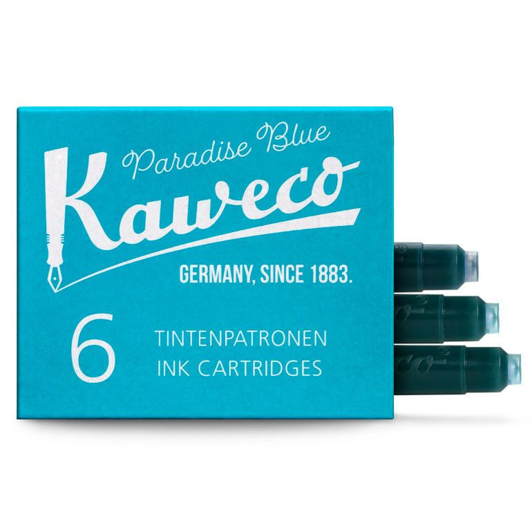 Набор картриджей для перьевой ручки KAWECO Paradise Blue 6 шт. в картонной упаковке  #1