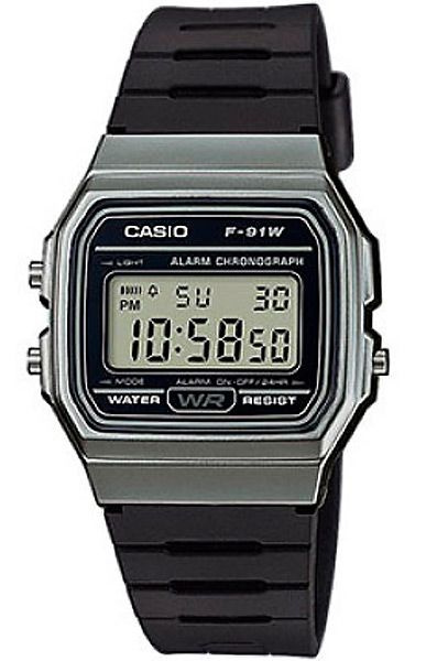 Электронные наручные часы Casio Collection F-91WM-1B с подстветкой  #1