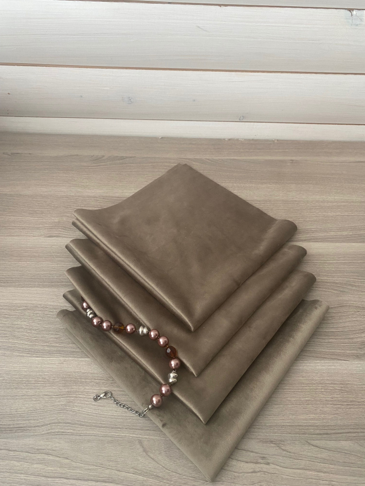 Ткань для рукоделия, набор из лоскутов Бархат *Коричневый олива* 4 штуки 45*45 см  #1