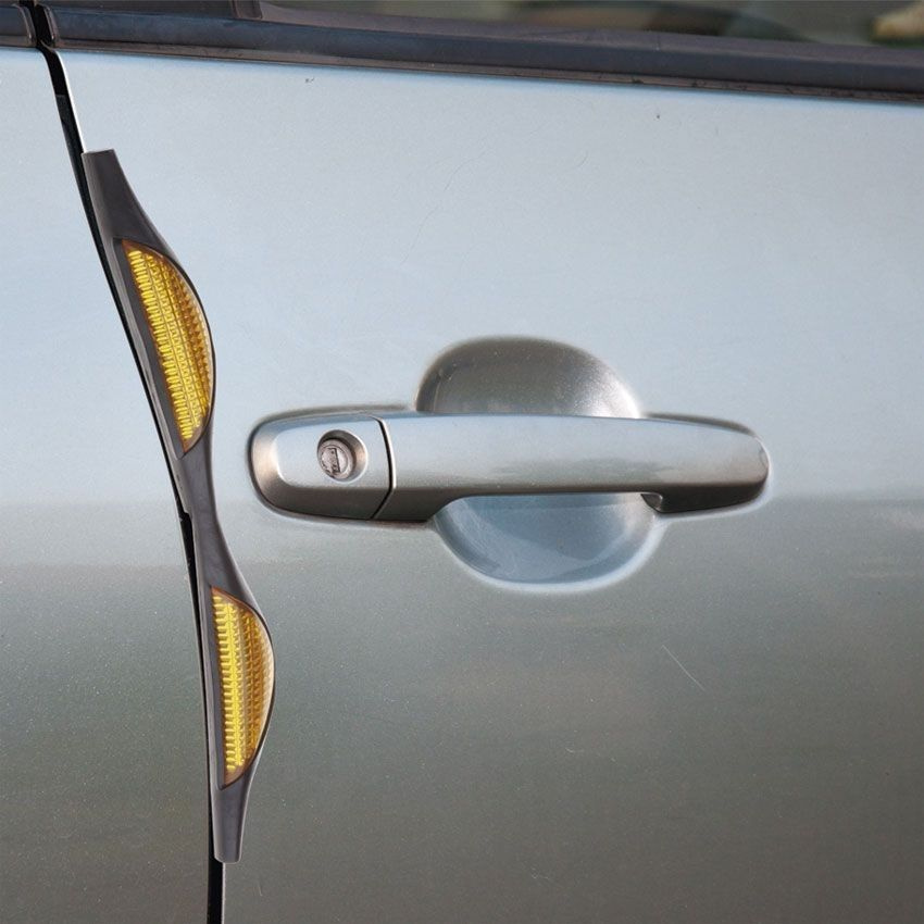 Защитные противоударные накладки на дверь автомобиля, Желтые, 4шт.  #1