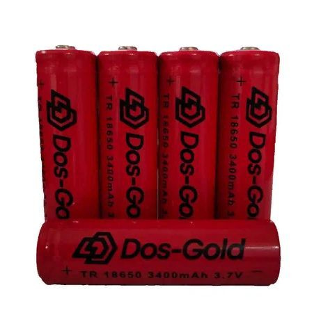 Аккумуляторные батарейки 18650 , Dos-Gold , 3400 mAh , 3.7V , 4.2 V зарядки , 5 шт.  #1