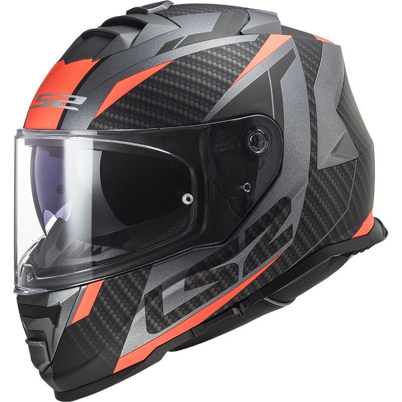 Шлем для мотоцикла ( мотошлем интеграл ) LS2 FF800 STORM Racer Matt Titanium Fluor Orange S  #1