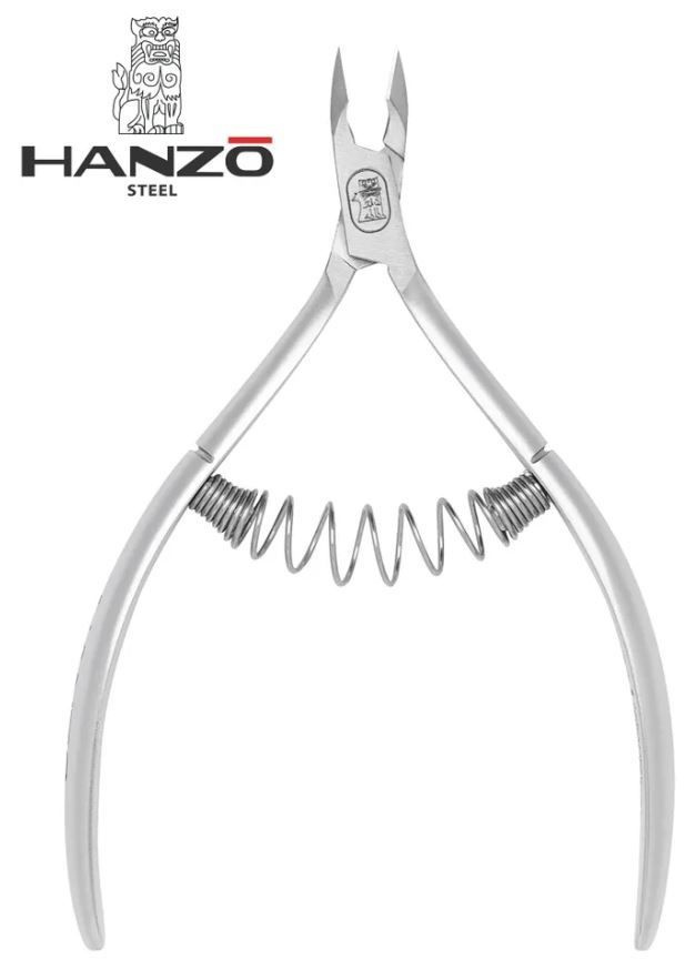 Hanzo Steel, Кусачки для кутикулы, Лезвие 7 мм Длина инструмента 110 мм Спиральная пружина Удлиненные #1