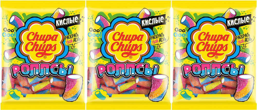 Мармелад Chupa Chups Роллсы жевательный, комплект: 3 упаковки по 70 г  #1