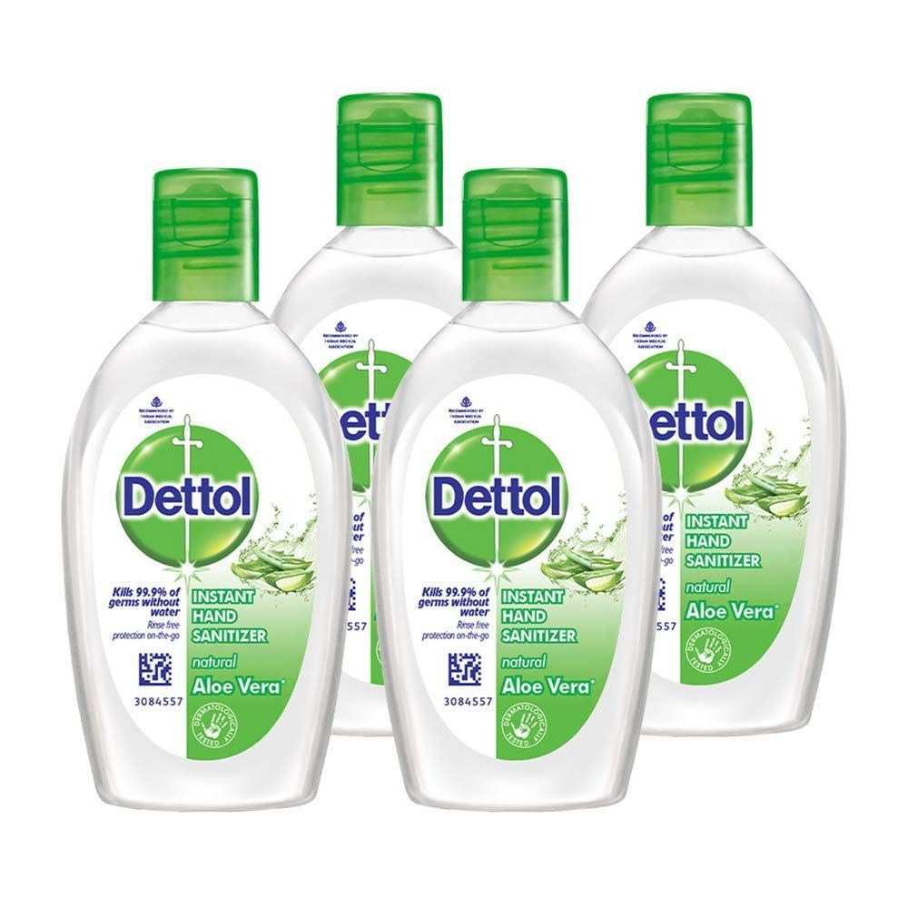 Dettol Гель для рук антибактериальный с алоэ, санитайзер антисептический, 50 мл, 4 шт.  #1