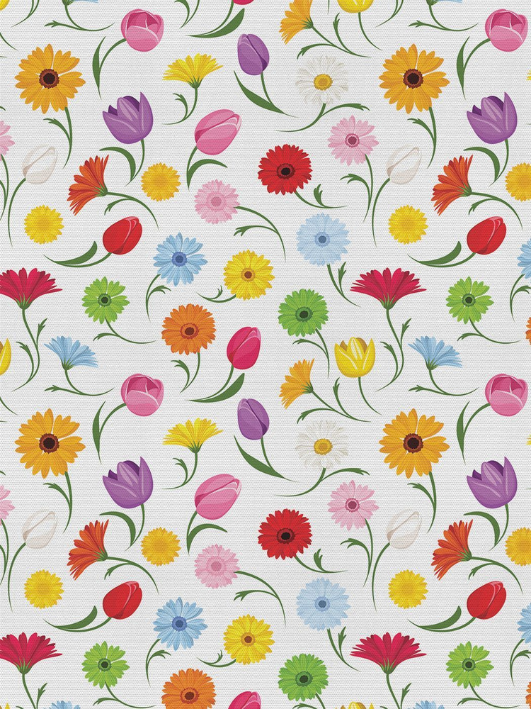 Отрезная ткань для мебели Ambesonne "Весеннее якроцветье" метражом для рукоделия и шитья, сатен, 185 #1
