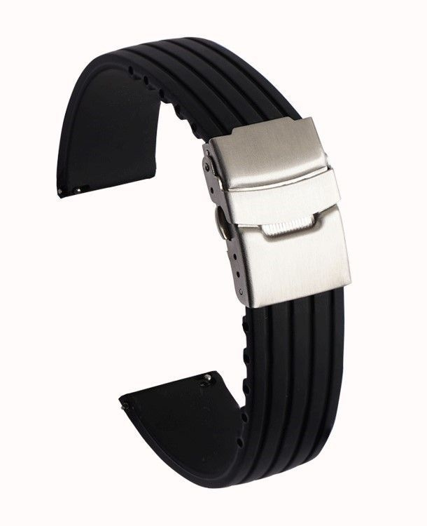 Силиконовый ремешок для часов Haspic 18 мм черный #1