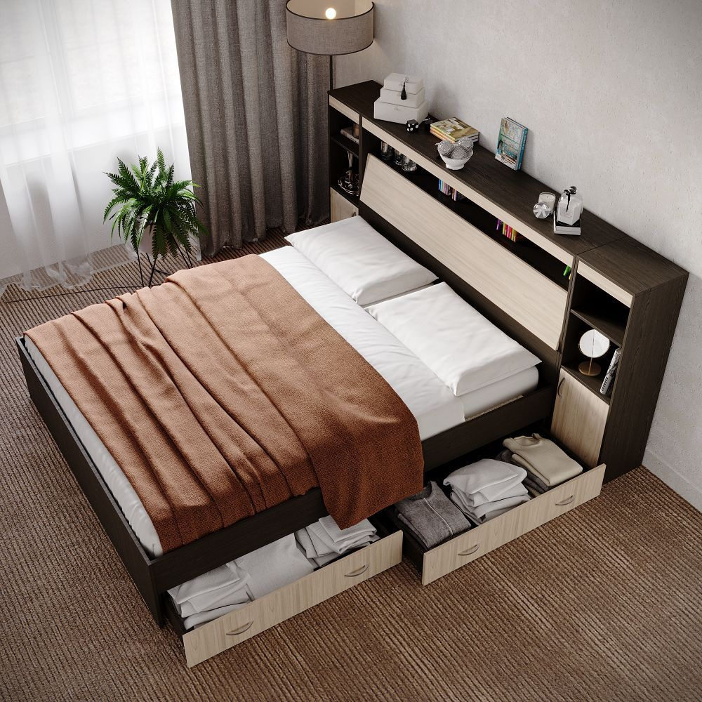 Каркас для двуспальной кровати с ящиками