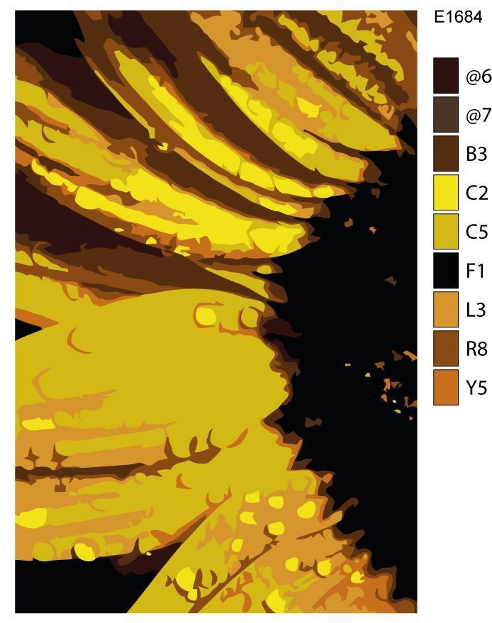 Детская картина по номерам E1684 "Подсолнух с каплями дождя" 20x30  #1