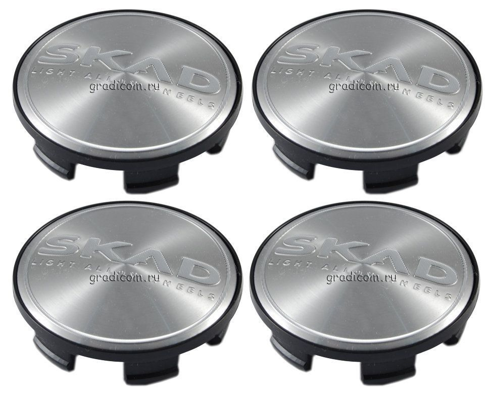 Колпачки на литые диски 60/54/10 мм - 4 шт / Заглушки ступицы SKAD серебристые для дисков TG Raicing #1