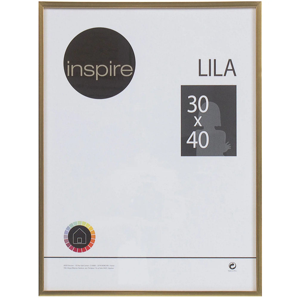 Рамка Inspire Lila 30х40 см цвет золото. #1