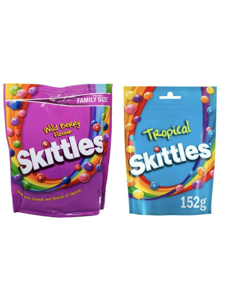 Набор драже Skittles Wild Berry, Tropical (152гр х 2) #1